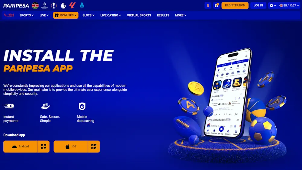 Paripesa App Screenshot